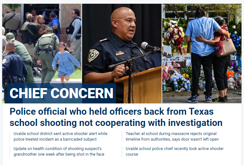 Fox News front page headline on school investigation.