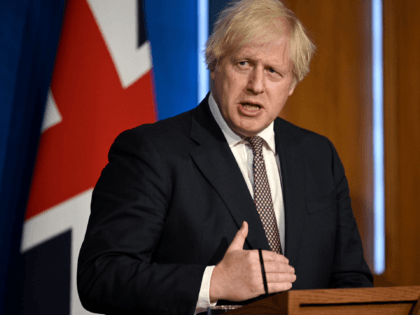 LONDON, ENGLAND - JULY 05: Britain's Prime Minister Boris Johnson gives an update on relax