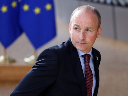Ireland's Prime Minister Micheal Martin arrives for the second day of a European Union (EU) summit at the EU Headquarters, in Brussels on March 25, 2022. (Photo by Ludovic MARIN / AFP) (Photo by LUDOVIC MARIN/AFP via Getty Images)