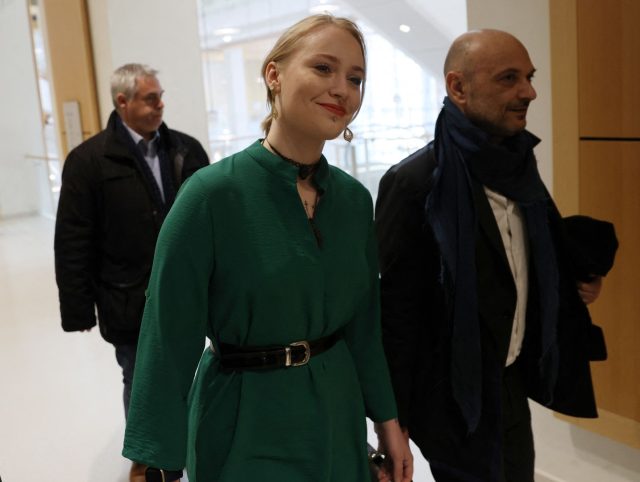 French young woman Mila arrives with her lawyer Richard Malka for a hearing in the so-call