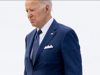 WASHINGTON, DC - MAY 24: U.S. President Joe Biden walks on the South Lawn of the White House after returning from his first trip to Asia as president on May 24, 2022 in Washington, DC. Biden will deliver remarks later this evening on the shooting at the Robb Elementary School …