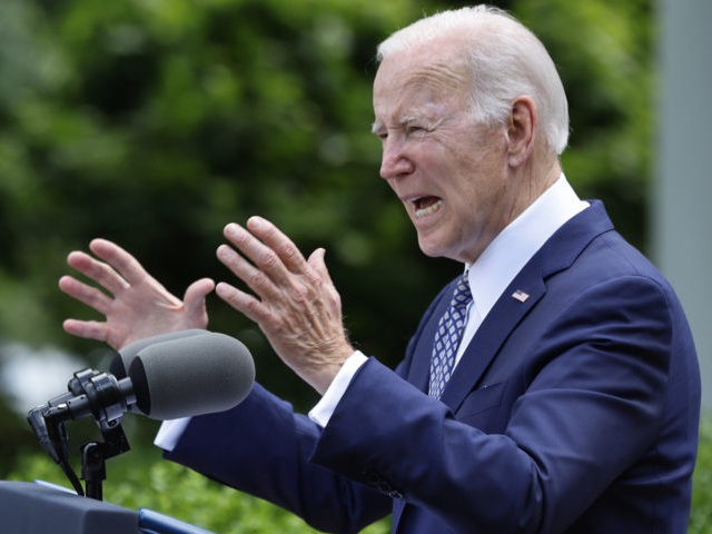 WASHINGTON, DC - MAY 17: U.S. President Joe Biden delivers remarks while hosting a reception to celebrate Asian American, Native Hawaiian and Pacific Islander Heritage Month in the Rose Garden of the White House on May 17, 2022 in Washington, DC. While highlighting examples of contributions by Asian Americans to …