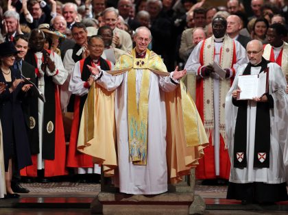 CANTERBURY, ENGLAND - MARCH 21: The Most Reverend Justin Welby after his was installed as