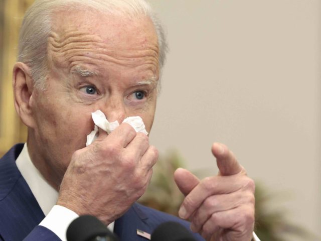 Joe Biden blows nose (Anna Moneymaker / Getty)