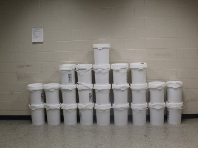 CBP officers seized more than 913 pounds of methamphetamine at the World Trade Bridge in Laredo, Texas. (U.S. Customs and Border Protection/Laredo OFO)