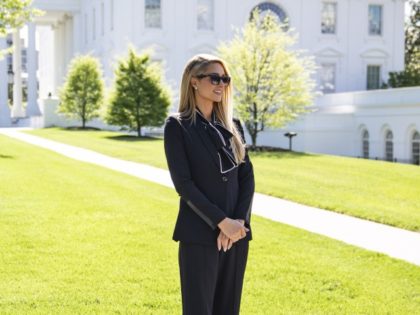 WASHINGTON, DC - MAY 10: Actress and model Paris Hilton stands outside the White House on May 10, 2022, in Washington, DC. Hilton and her husband Carter Reum visited the White House to meet with Biden administration officials regarding child abuse laws. Drew Angerer/Getty Images