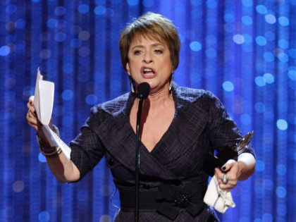 Patti LuPone accepts her award for best performance by a leading actress in a musical for her work in "Gypsy," during the 62nd Annual Tony Awards in New York, Sunday, June 15, 2008. (AP Photo/Jeff Christensen)