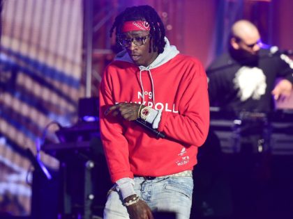 ATLANTA, GA - FEBRUARY 22: Rapper Young Thug performs onstage at TIDAL X: TIP at Greenbriar Mall on February 22, 2016 in Atlanta, Georgia. (Photo by Paras Griffin/Getty Images for Tidal)