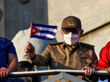 Former president Raul Castro participate in the commemoration of May Day (Labour Day) to mark the international day of the workers, at Havana's Revolution Square, on May 1, 2022. (Photo by Yamil LAGE / AFP) (Photo by YAMIL LAGE/AFP via Getty Images)