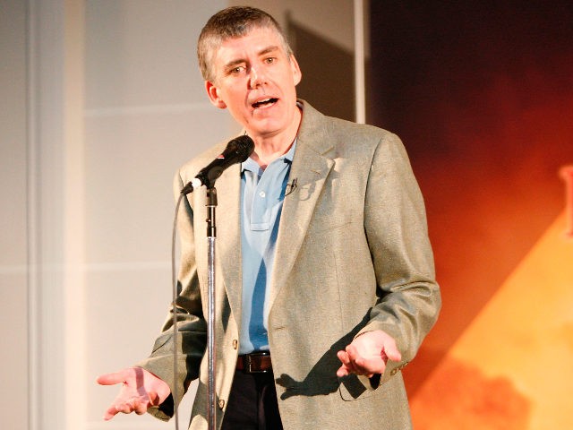 NEW YORK - MAY 03: Author Rick Riordan speaks at the launch party of Rick Riordan's T