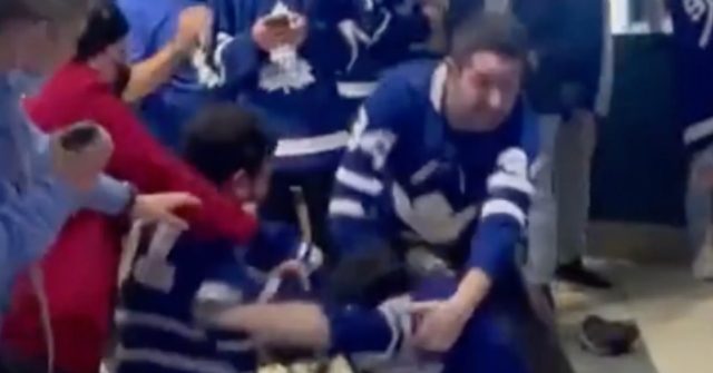 WATCH: Maple Leafs fans fight after losing Game 7