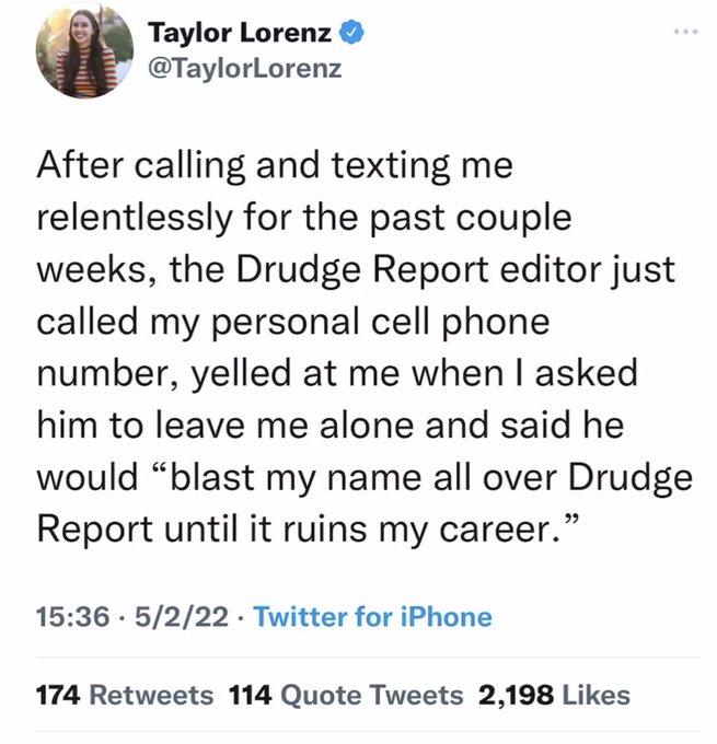 WaPo’s Taylor Lorenz Spreads Misinformation About Drudge Harassment