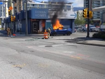 Tesla car fire Canada