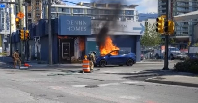 Vancouver Man Kicks Out Tesla Window to Escape Burning Car that Locked Him Inside