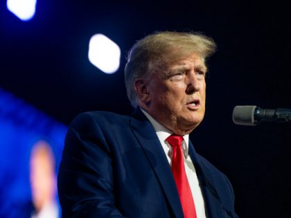 HOUSTON, TEXAS - MAY 27: Former U.S. President Donald Trump speaks at the George R. Brown Convention Center during the National Rifle Association (NRA) annual convention on May 27, 2022 in Houston, Texas. The annual National Rifle Association comes days after the mass shooting in Uvalde, Texas which left 19 …