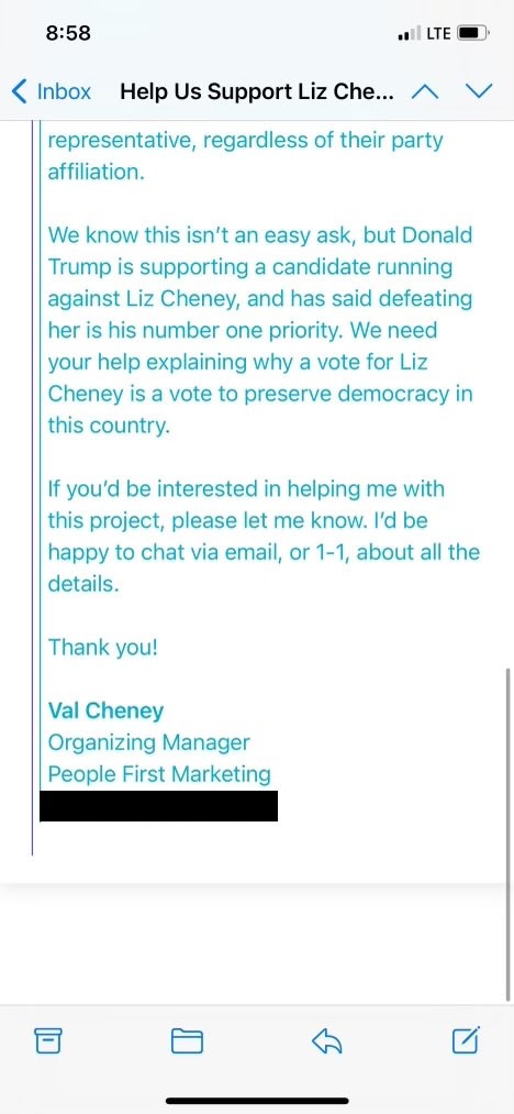 Val Cheney Email 2