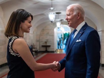 President Joe Biden meets with Selena Gomez to discuss mental health issues.