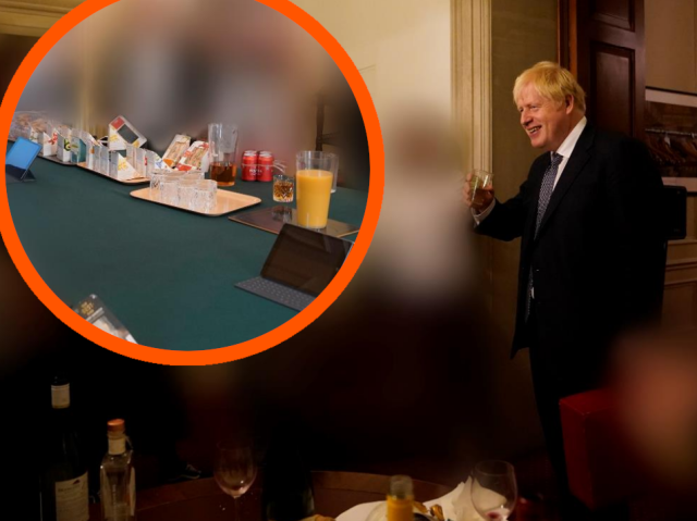 Prime Minister Boris Johnson at a Downing Street Party, Sue Gray Report.