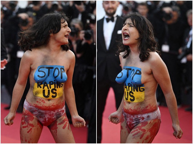 Topless Protester with ‘Stop Raping Us’ Written on Torso Crashes Cannes Film Festival