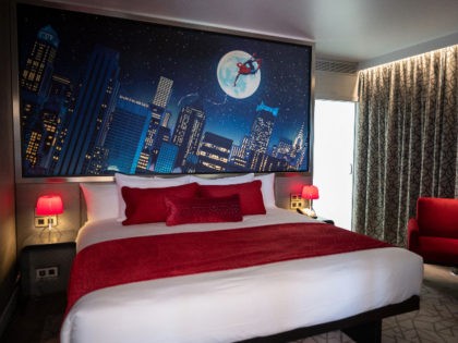 This picture taken in Marne-la-Vallee, east of Paris, on june 8, 2021 shows a room of Hotel New York in Disneyland Paris. - Disneyland Paris will reopen on June 17, 2021 after months-closure aimed at stemming the spread of the Covid-19 novel coronavirus. (Photo by BERTRAND GUAY / AFP) (Photo …