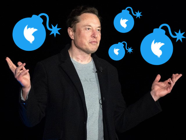 Elon Musk gestures as he speaks during a SpaceX press conference on February 10, 2022, in