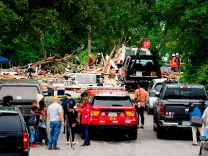 Crews work the scene of a deadly explosion in a residential neighborhood in Pottstown, Pa., Friday, May 27, 2022. (AP Photo/Matt Rourke)