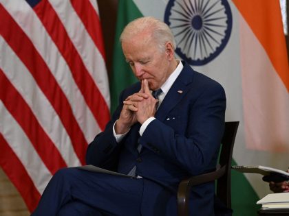 TOPSHOT - US President Joe Biden meets with Indian Prime Minister Narendra Modi (not pictured) during the Quad Leaders Summit at Kantei in Tokyo on May 24, 2022. (Photo by SAUL LOEB / AFP) (Photo by SAUL LOEB/AFP via Getty Images)