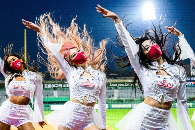 In baseball-mad South Korea teams of professional cheerleaders pump up players and fans wi