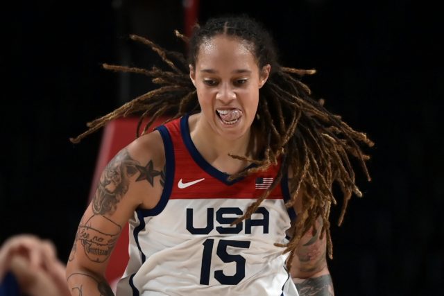 US basketball star Brittney Griner, seen at the Tokyo Olympics in 2021, has been detained