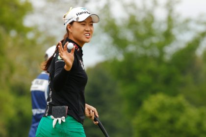 Australia's Minjee Lee acknowledges fans after a putt on the way to the LPGA Founders Cup title in New Jersey