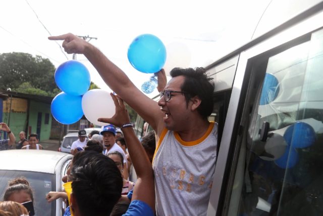 Nicaraguan opposition figure Yubrank Suazo -- seen here after release from prison on June