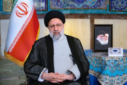 Iran's President Ebrahim Raisi, pictured delivering an Iranian New Year speech on March 20, 2020