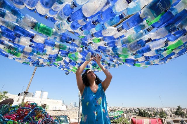 Maria Nissan turns plastic waste collected from the streets of Jordan's capital into art i