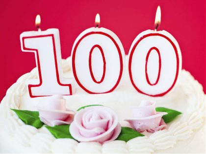 Birthday for one hundred years old - stock photo