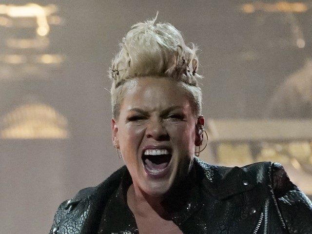 Icon award recipient Pink performs at the Billboard Music Awards, Friday, May 21, 2021, at the Microsoft Theater in Los Angeles. The awards show airs on May 23 with both live and prerecorded segments. (AP Photo/Chris Pizzello)