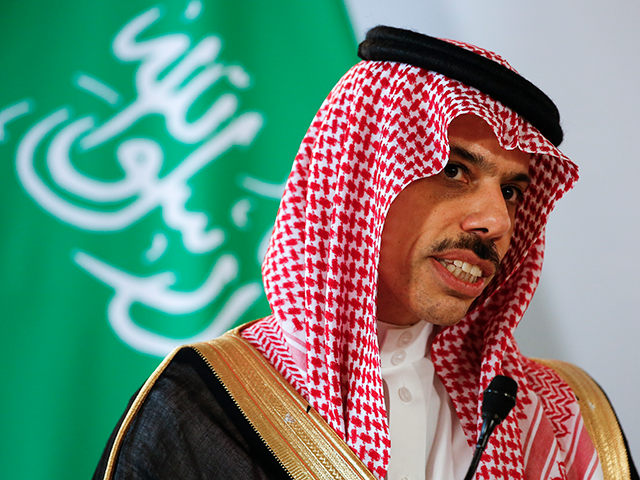The Foreign Minister of Saudi Arabia, Prince Faisal bin Farhan Al Saud speaks during a new
