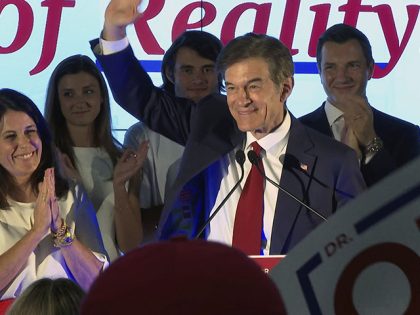Mehmet Oz, a Republican candidate for U.S. Senate in Pennsylvania, speaks at a primary night election gathering in Newtown, Pa., Tuesday, May 17, 2022. (AP Photo/Ted Shaffrey)