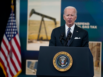 President Joe Biden speaks about gas prices in the South Court Auditorium on the White Hou