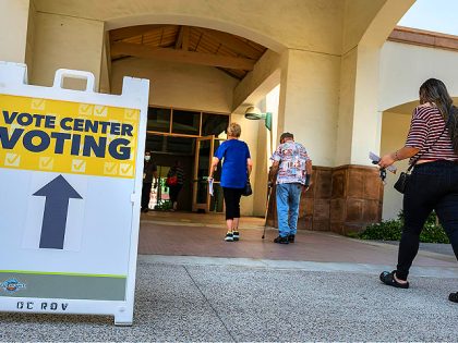 Tustin, CA - June 07: Voters make their way into the Clifton C. Miller Community Center in Tustin to vote in the California primary election, on Tuesday, June 7, 2022. (Photo by Mark Rightmire/MediaNews Group/Orange County Register via Getty Images)