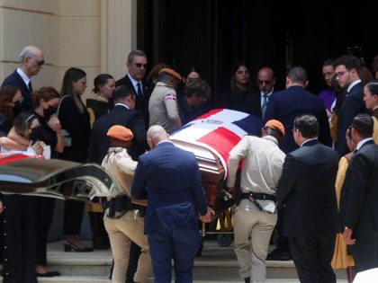 The coffin with the remains of slain Dominican Environment Minister Orlando Jorge Mera arr