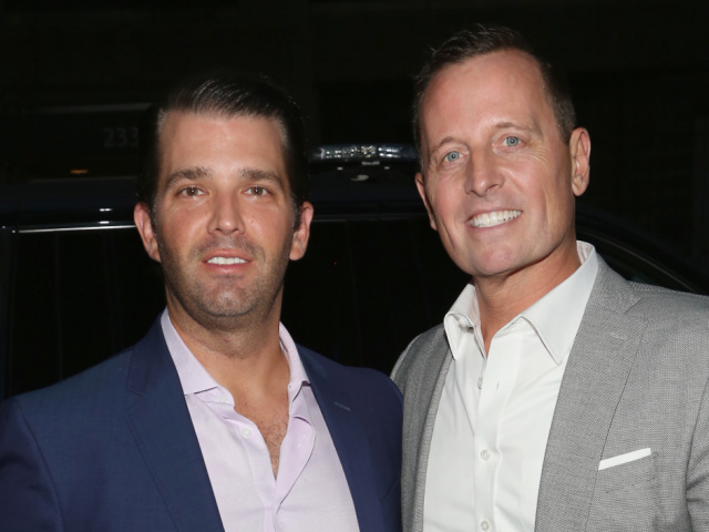 NEW YORK, NY - MAY 06: Donald Trump Jr. and Ambassador Richard Grenell attend Ambassador Grenell Goodbye Bash on May 6, 2018 in New York City. (Photo by Sylvain Gaboury/Patrick McMullan via Getty Images)
