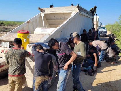 A migrant died after being packed with more than 60 migrants in a dump trailer. (Photo: U.S. Border Patrol/Del Rio Sector)