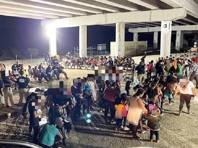 RGV Sector agents apprehended a large group of migrants near the Texas border with Mexico. (U.S. Border Patrol/Rio Grande Valley Sector)