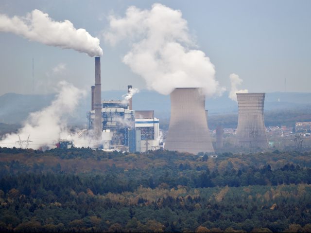 This general view taken on October 31, 2018, shows the Emile Huchet power plant, coal plan