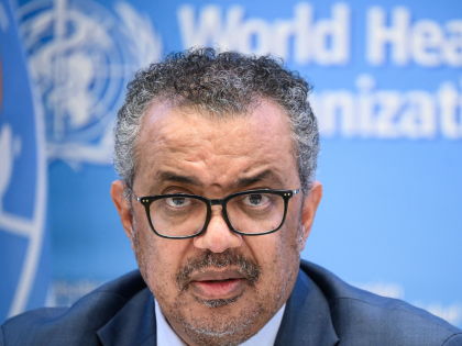 World Health Organization (WHO) Director-General Tedros Adhanom Ghebreyesus speaks during