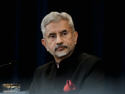 Indias External Affairs Minster Subrahmanyam Jaishankar participates in a joint news conference during the fourth US-India 2+2 Ministerial Dialogue at the State Department in Washington, DC, on April 11, 2022. (Photo by MICHAEL MCCOY / POOL / AFP) (Photo by MICHAEL MCCOY/POOL/AFP via Getty Images)
