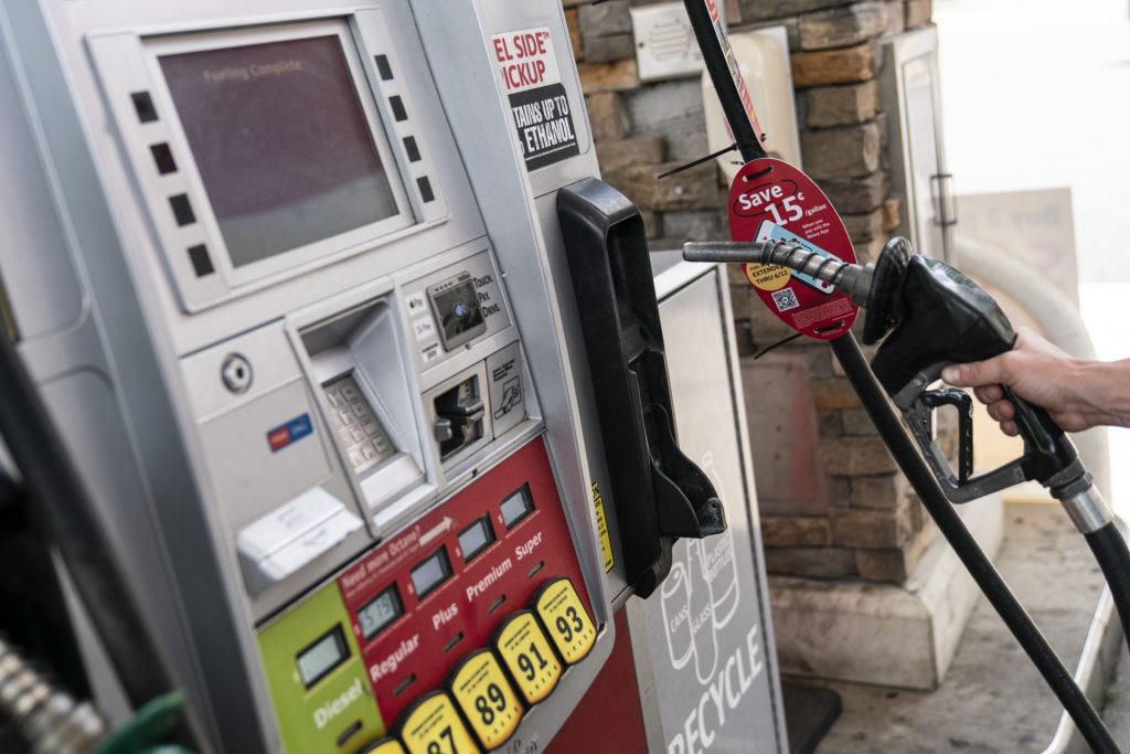 A customer pumps fuel at a Wawa gas station in Annapolis, Maryland, US, on Saturday, May 28, 2022. This year gas prices have jumped 40% since January, to a record of $4.59 a gallon one week before Memorial Day, the traditional start of the peak driving season. Photographer: Joshua Roberts/Bloomberg via Getty Images