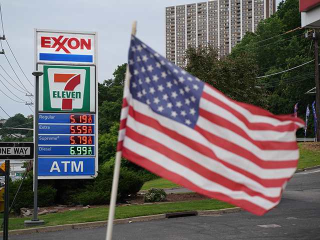 Gas prices over $5.00 a gallon are displayed at gas stations in New Jersey, USA, on June 7, 2022. (Photo by Lokman Vural Elibol/Anadolu Agency via Getty Images)