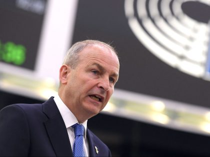 Ireland's Prime Minister Micheal Martin speaks during a debate as part of a plenary session at the European Parliament in Strasbourg, eastern France, on June 8, 2022. (Photo by Frederick FLORIN / AFP) (Photo by FREDERICK FLORIN/AFP via Getty Images)