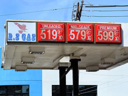 Gas prices are over $5 in Newton, MA on Tuesday, June 7, 2022. (Photo by Suzanne Kreiter/T